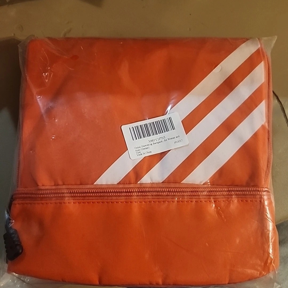 Orange Striped Men's Bag